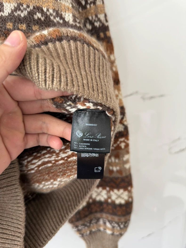 Loro Piana LORO PIANA Half high collar, Fair Isle knit, jacquard, hig Size S / US 4 / IT 40 - 3 Thumbnail