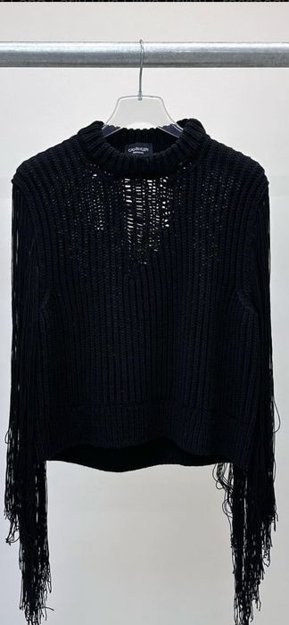 Raf Simons Calvin klein 205W39NYC S/S 19 Black Knitted Fringed