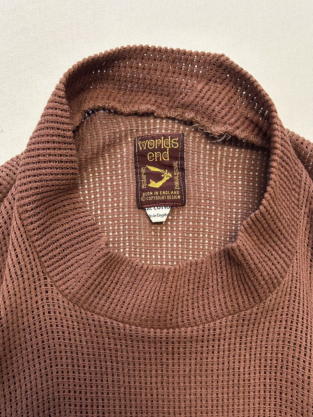 Malcolm McLaren × Vivienne Westwood 1982 world's end asymmetric knit top brown Size US M / EU 48-50 / 2 - 3 Thumbnail