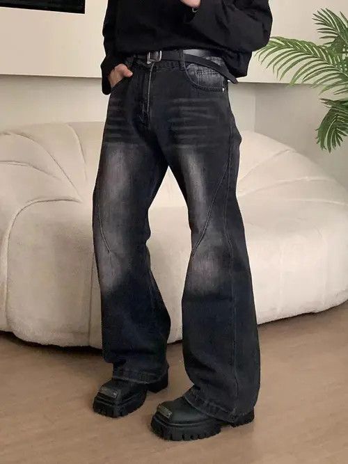 VIBE Gradient Splicing Loose Vintage Micro Flare Jeans Size US 28 / EU 44 - 6 Thumbnail