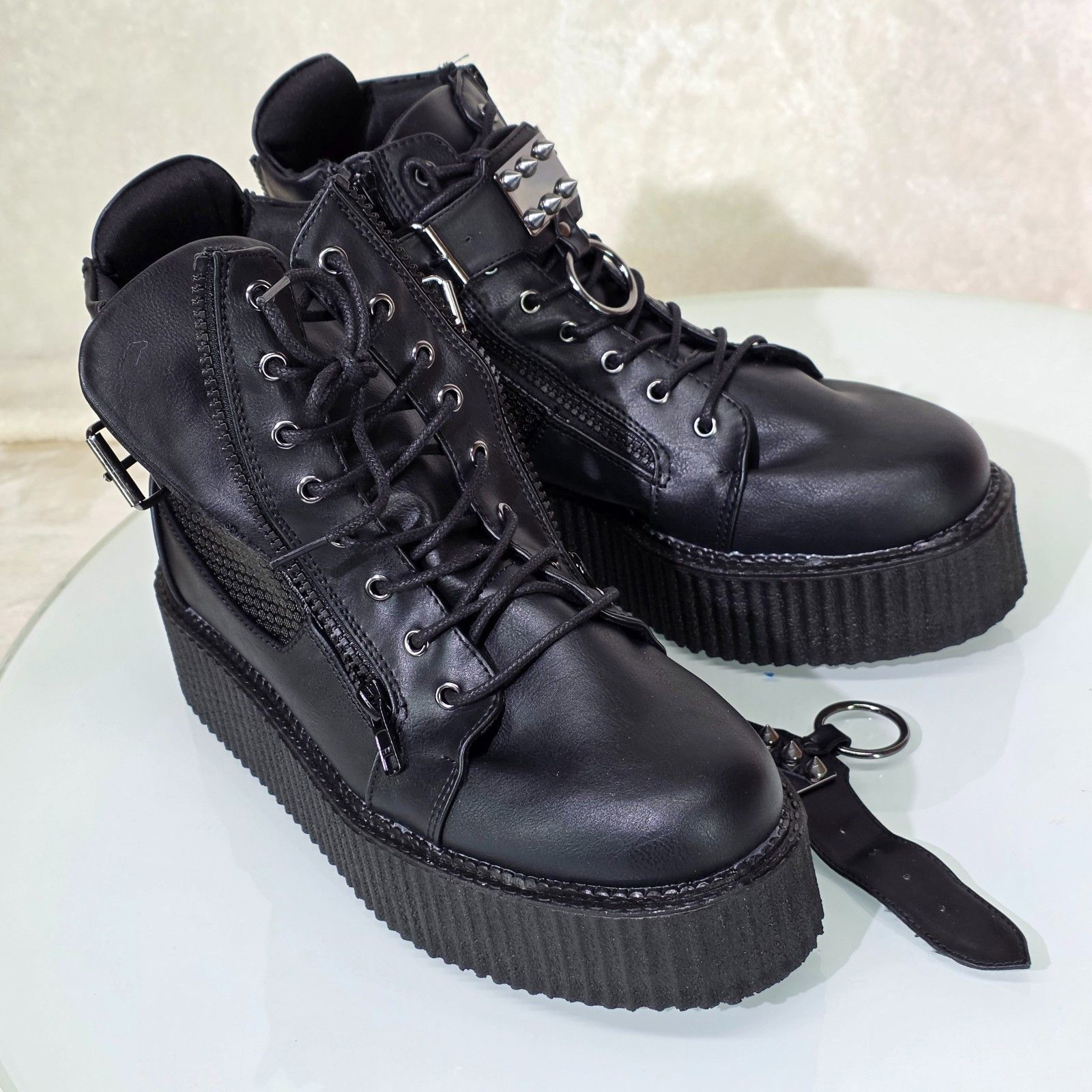 Demonia Cult DEMONIA V-Creeper 566 Goth Punk Ankle High Top Platform Cree Size US 9 / EU 42 - 9 Thumbnail