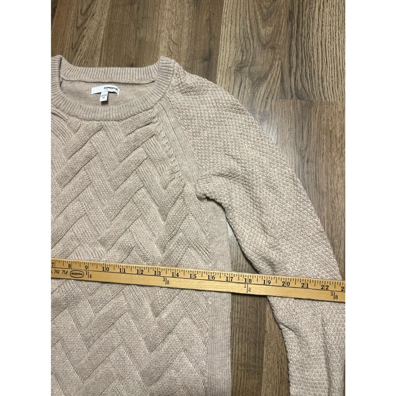Vintage SONOMA Sweater Women’s M Tan Pullover Crew Neck Regular Casual Size M / US 6-8 / IT 42-44 - 5 Thumbnail