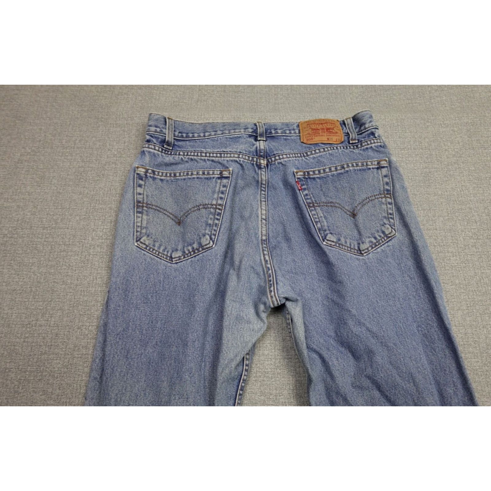 Levi's VINTAGE Levi's 505 Jeans Mens 36x30 Blue Regular Fit Western Cowboy Light Wash Leather? Size US 36 / EU 52 - 5 Thumbnail