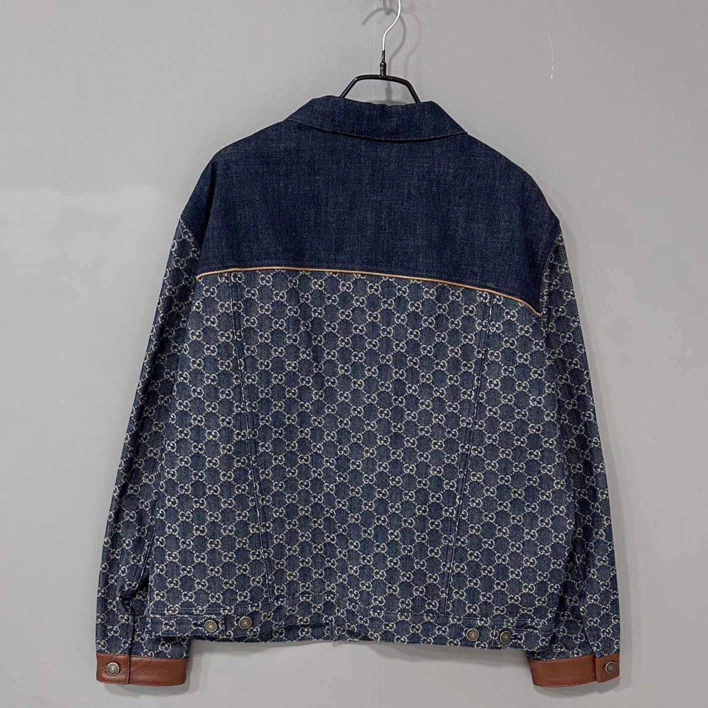 Gucci GUCCI Denim Jacquard Logo Collar Patchwork Jacket 48 Size US M / EU 48-50 / 2 - 3 Thumbnail