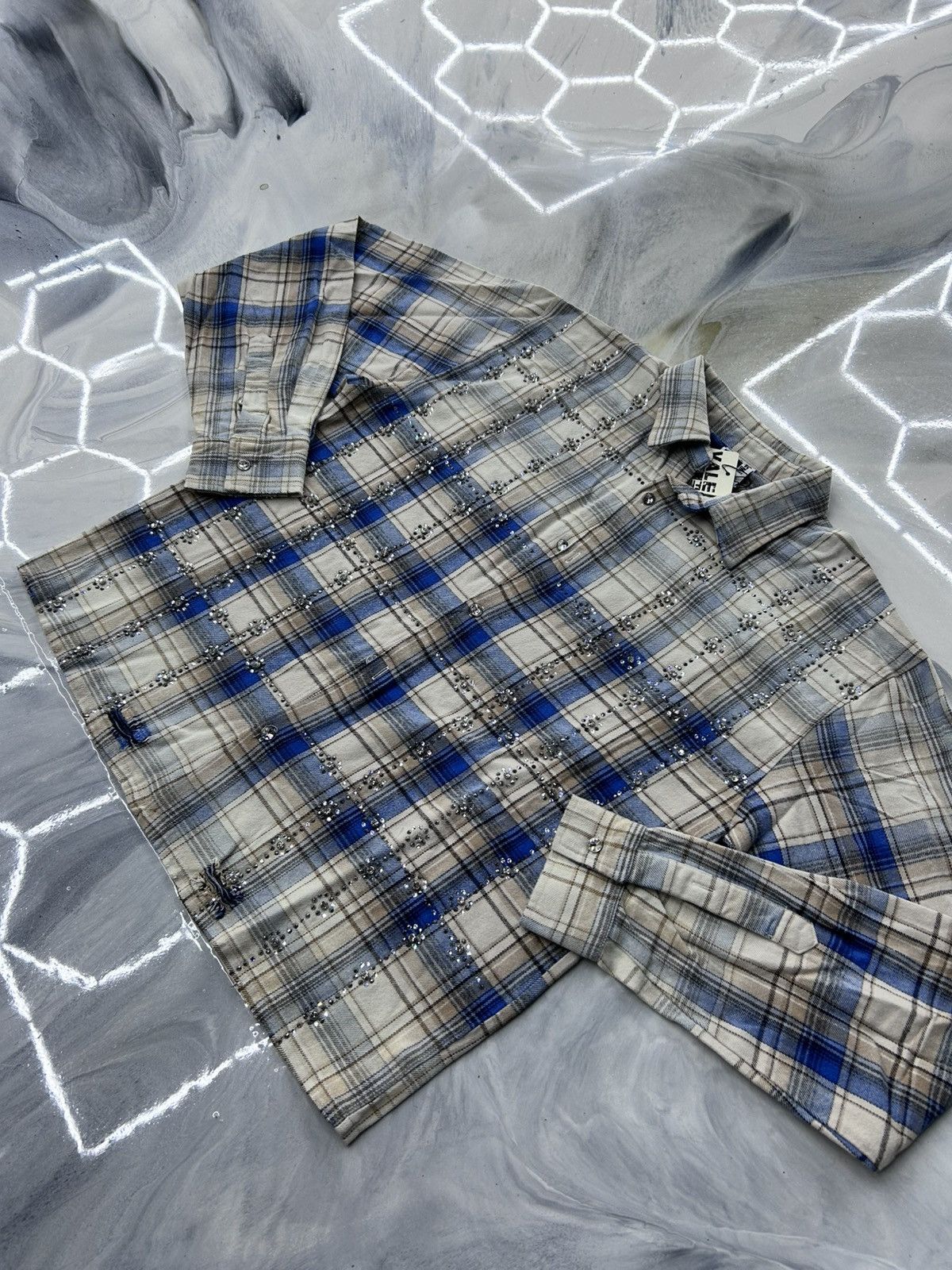 Vale Vale Skyfall Crystal Flannel White Blue Size L Size US L / EU 52-54 / 3 - 3 Thumbnail