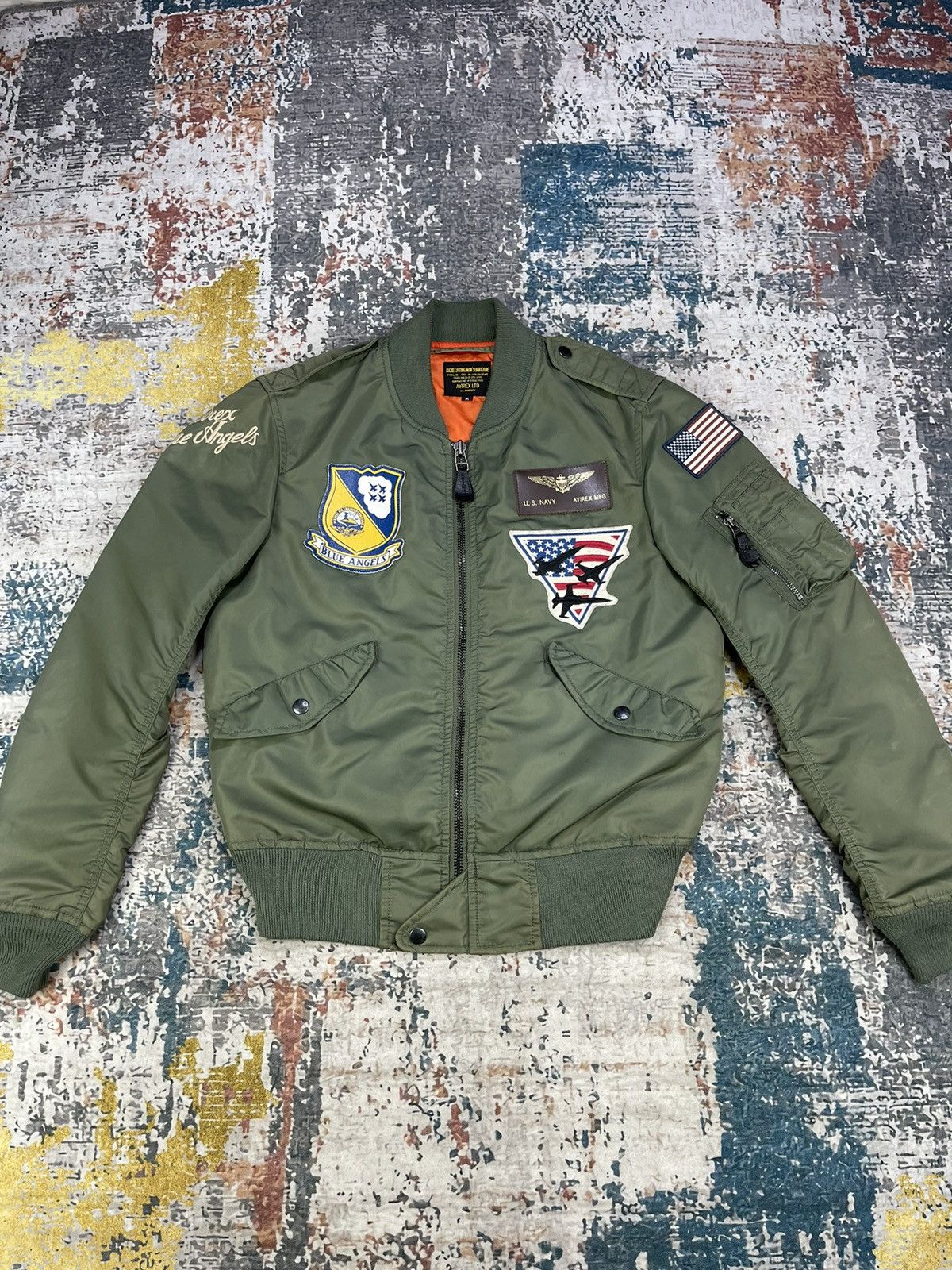 Avirex LTD Navy Blue Eagles Bomber Jackets