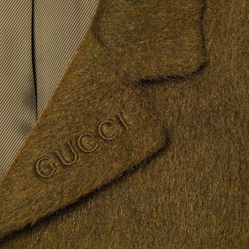Gucci oc11z1125 Light Wool Mohair Jacket in Olive Green Size L / US 10 / IT 46 - 2 Thumbnail