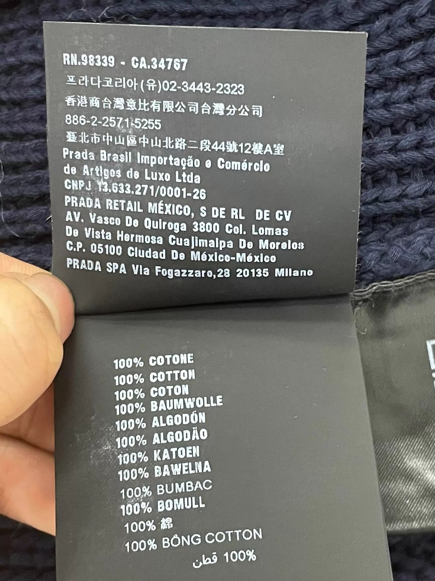 Prada Prada Navy Blue Logo Knit Sweater Size 42 Size M / US 6-8 / IT 42-44 - 7 Thumbnail