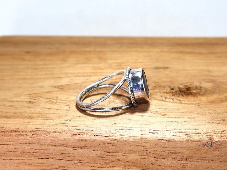 Handmade Abalone Shell Ring: Handmade Sterling Silver Ocean Jewelry Size ONE SIZE - 5 Thumbnail