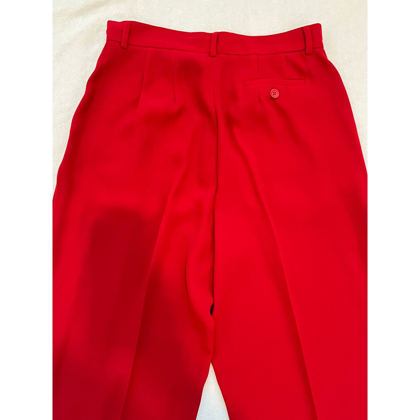 George George Ultra High Rise Straight Leg Red Dress Pants Size 10 Size 32" / US 10 / IT 46 - 8 Thumbnail
