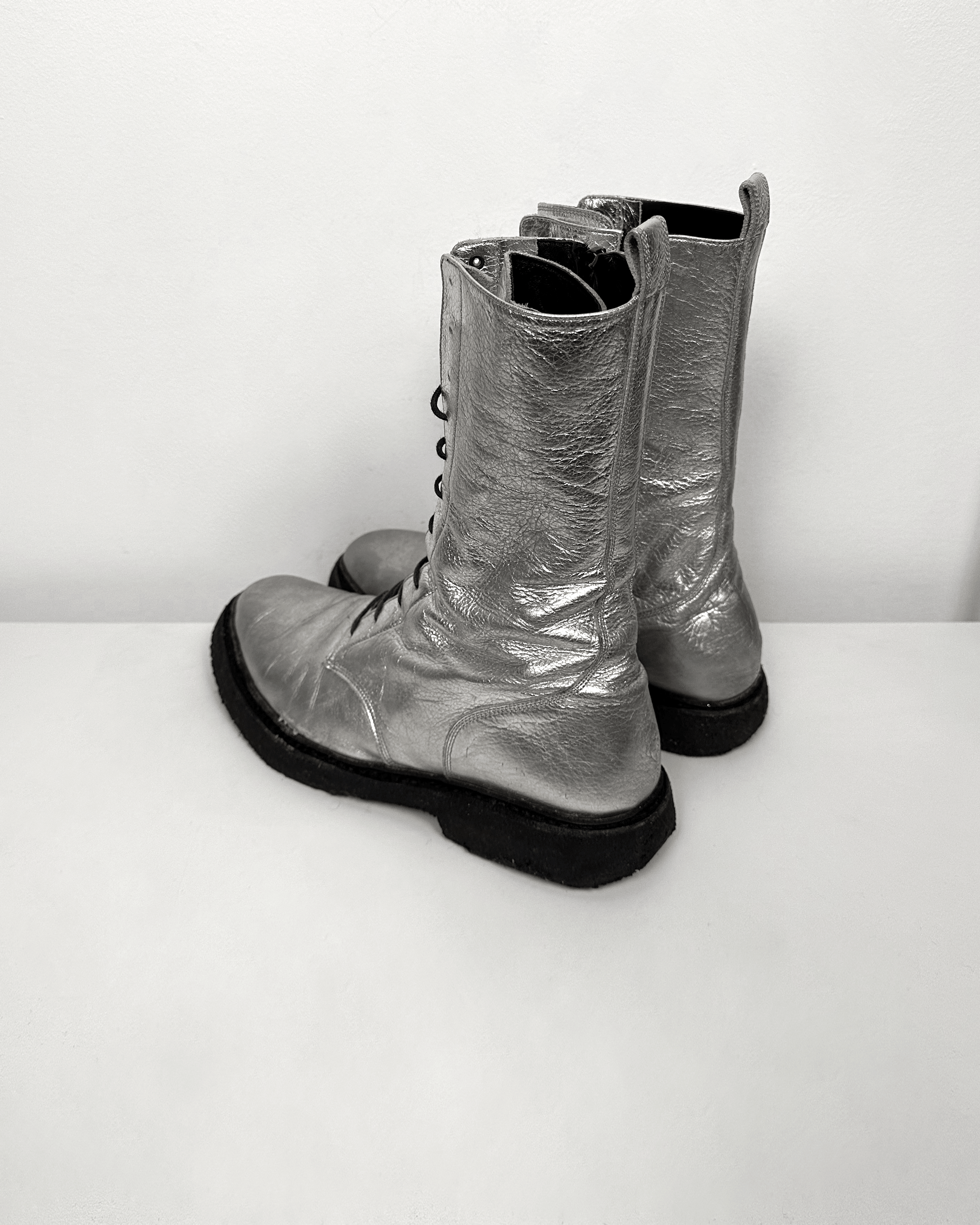 Balmain Balmain Christophe Decarnin Silver Ranger Combat Boots Size US 10 / EU 43 - 2 Thumbnail