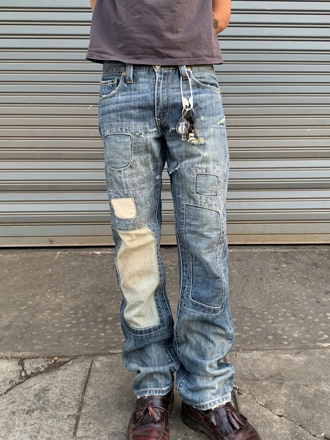 Levi's Vintage Clothing Thrashed Repaired Vintage Levi's 505 Slim Straight Pants Size US 29 - 3 Thumbnail
