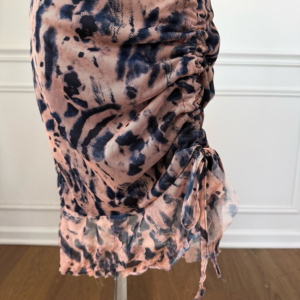 Other Pretty Little Thing Mesh Bodycon Ruched Mini Dress Dark Blue Size S / US 4 / IT 40 - 4 Thumbnail