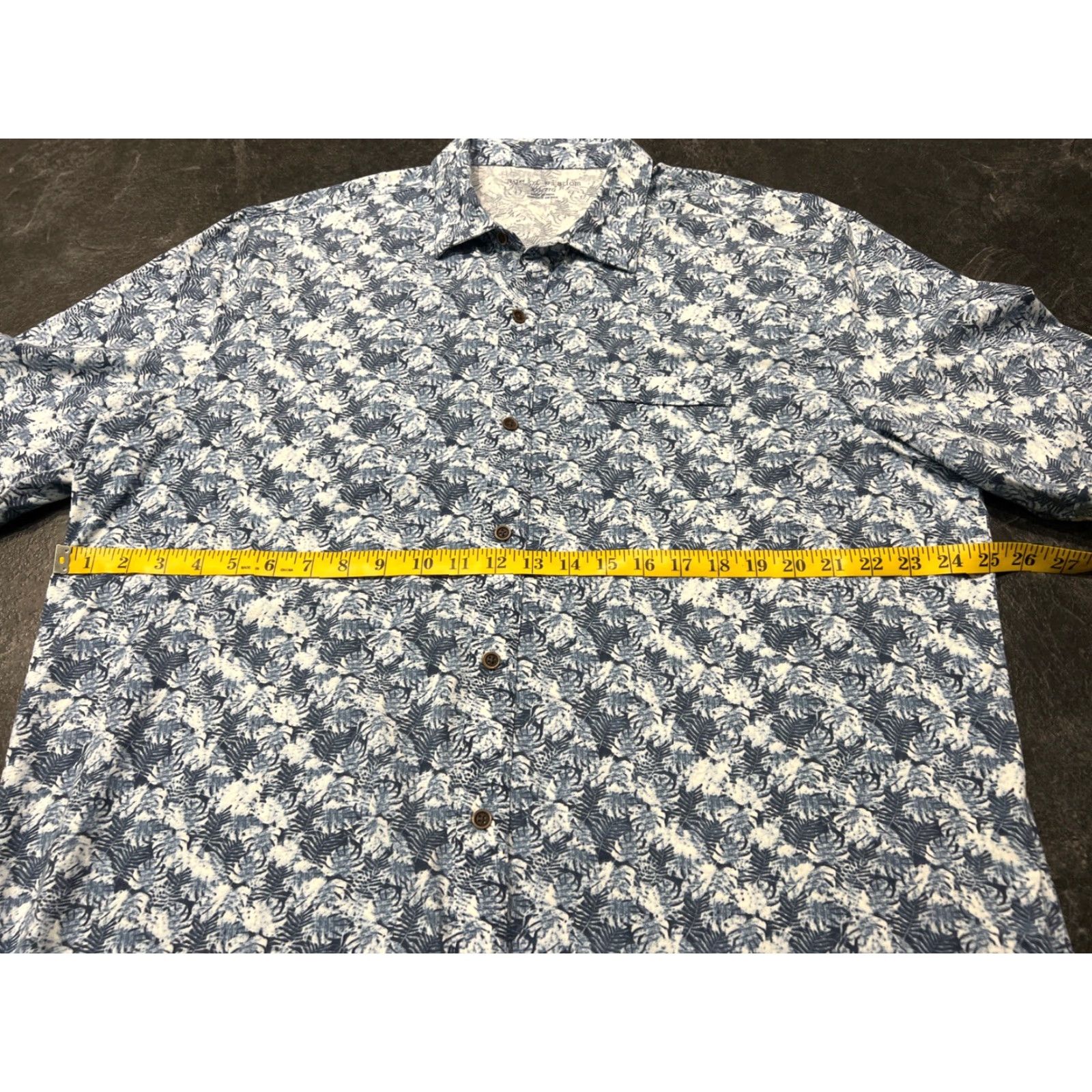 Vintage Age of Wisdom Shirt Mens 2XL Blue Floral Short Sleeve Cotton Button-Up Shirt Size US XXL / EU 58 / 5 - 7 Thumbnail