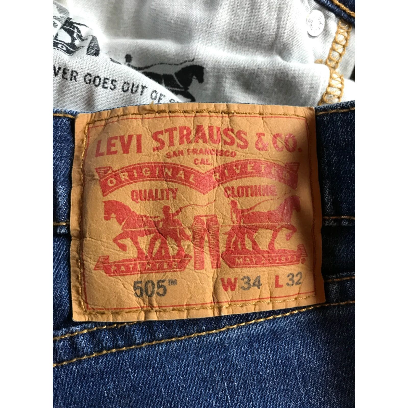 Levi's Levi's 505 Jeans Men's Size 34x32 Blue Denim Straight Leg Pockets Size US 34 / EU 50 - 3 Thumbnail