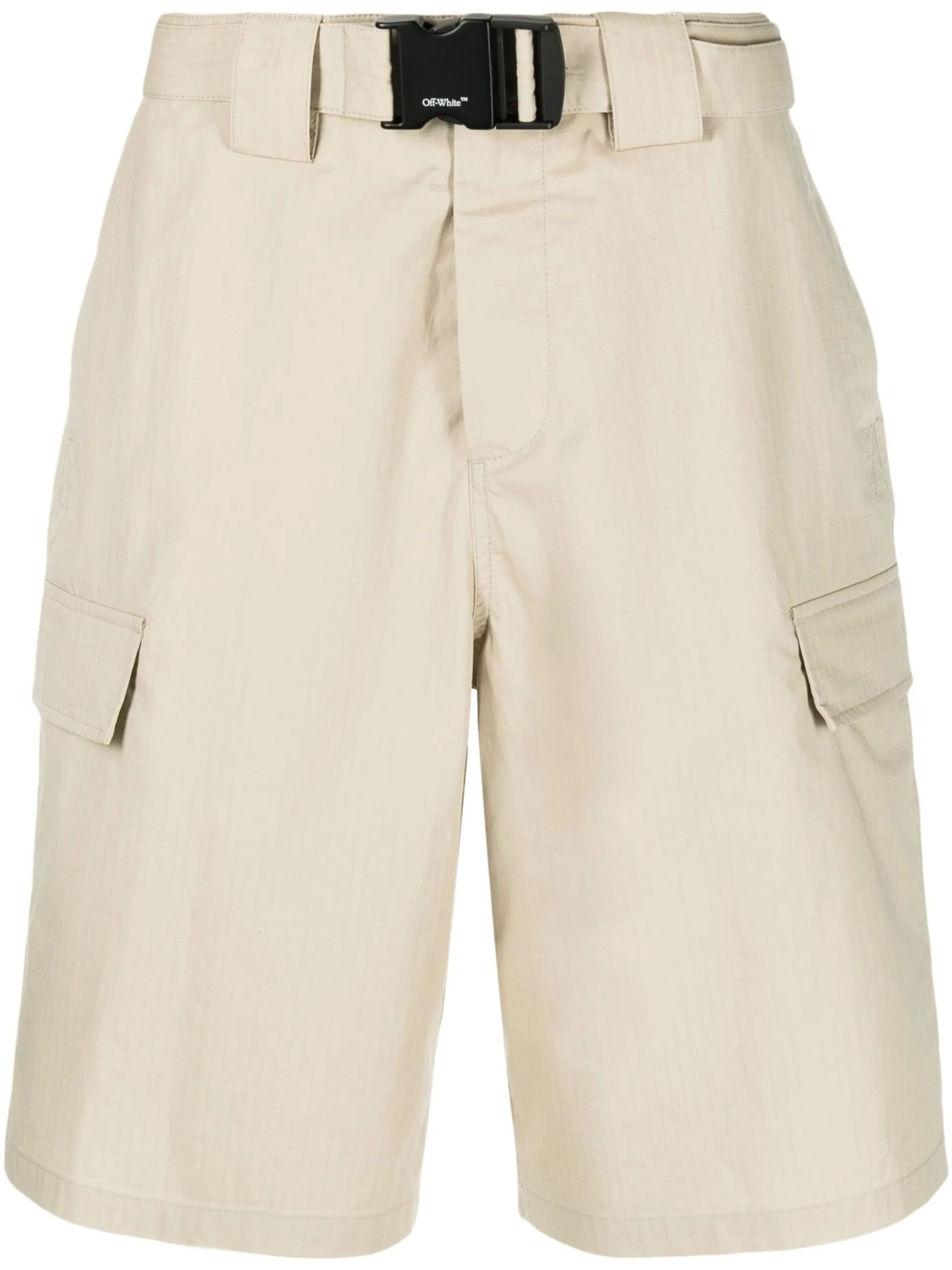 Off-White o1gr1nt0125 Buckle Cargo Short in Beige Size US 34 / EU 50 - 1 Thumbnail