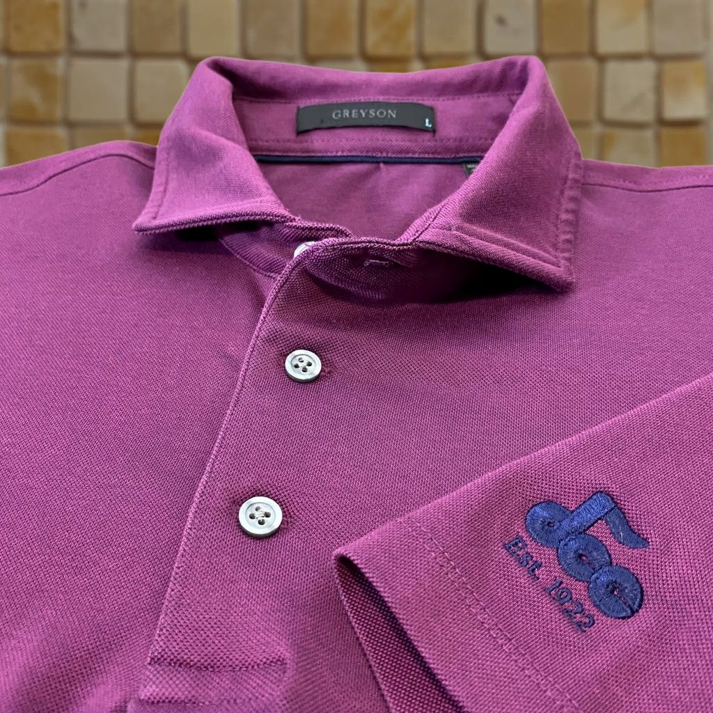 Vintage Greyson Polo Shirt Men L Purple brrr° Golf Performance Logo Size US L / EU 52-54 / 3 - 1 Thumbnail