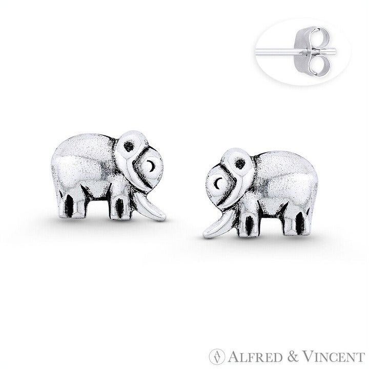 Other Elephant Animal Charm Stud Earrings in .925 Sterling Silver Size ONE SIZE - 1 Preview