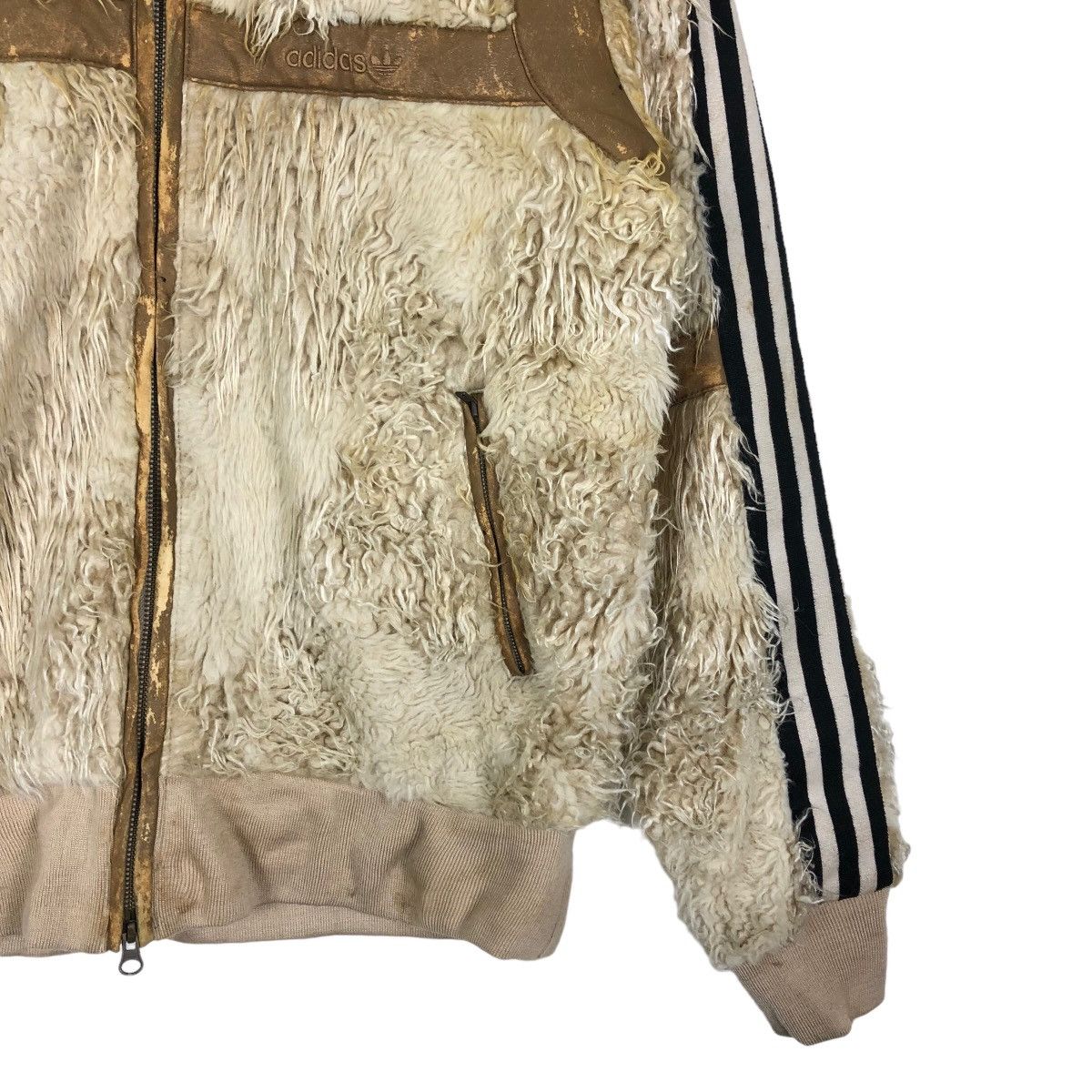 Adidas 🔥90’s Vintage Adidas Zipper Jacket Mink Fur Design Size US L / EU 52-54 / 3 - 5 Thumbnail