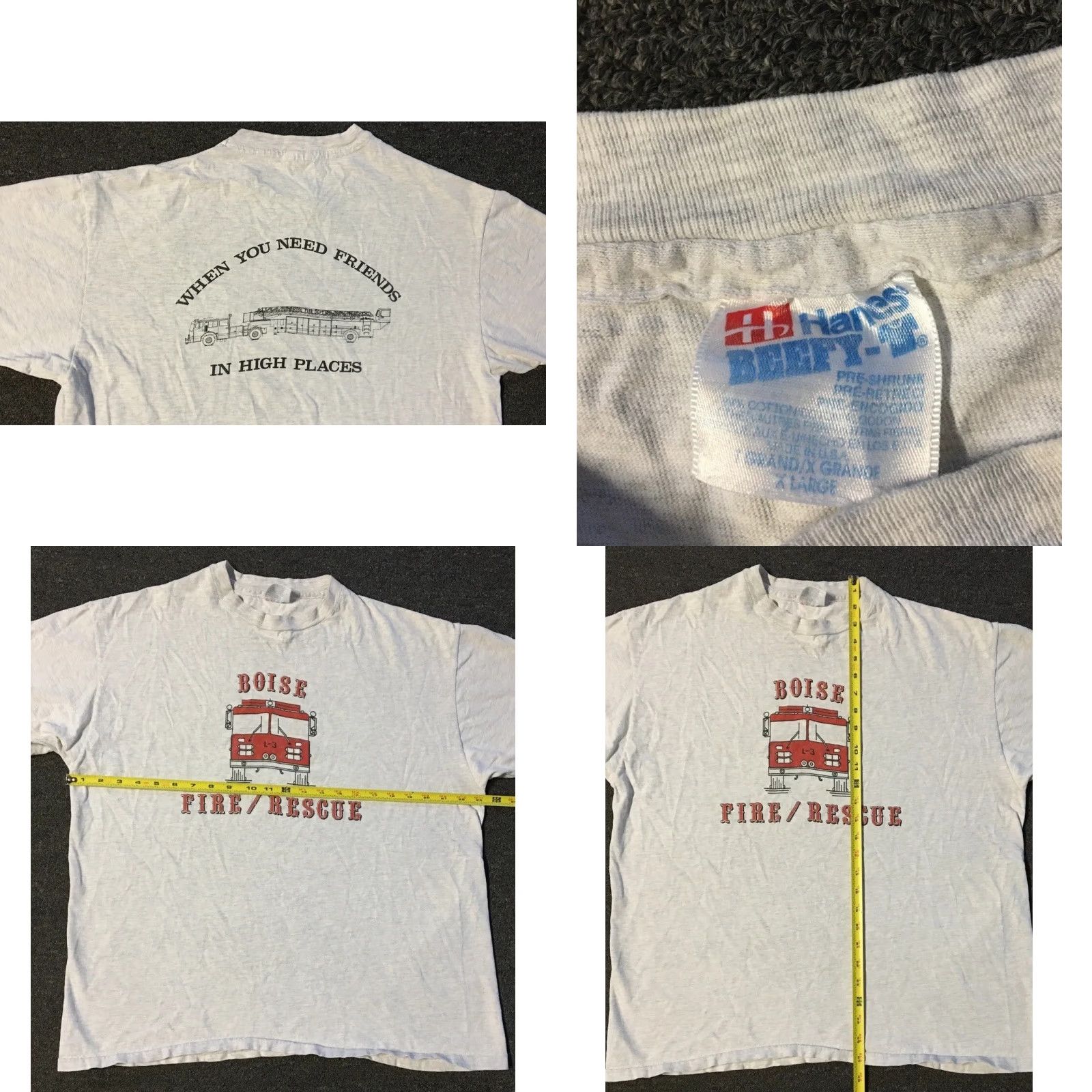 Vintage VINTAGE Boise Fire Department Shirt M L Gray 90s 80s Funny Grunge Biker Idaho USA Single Stitch T-Shirt Mens Short Sleeve XP Size US M / EU 48-50 / 2 - 9 Thumbnail