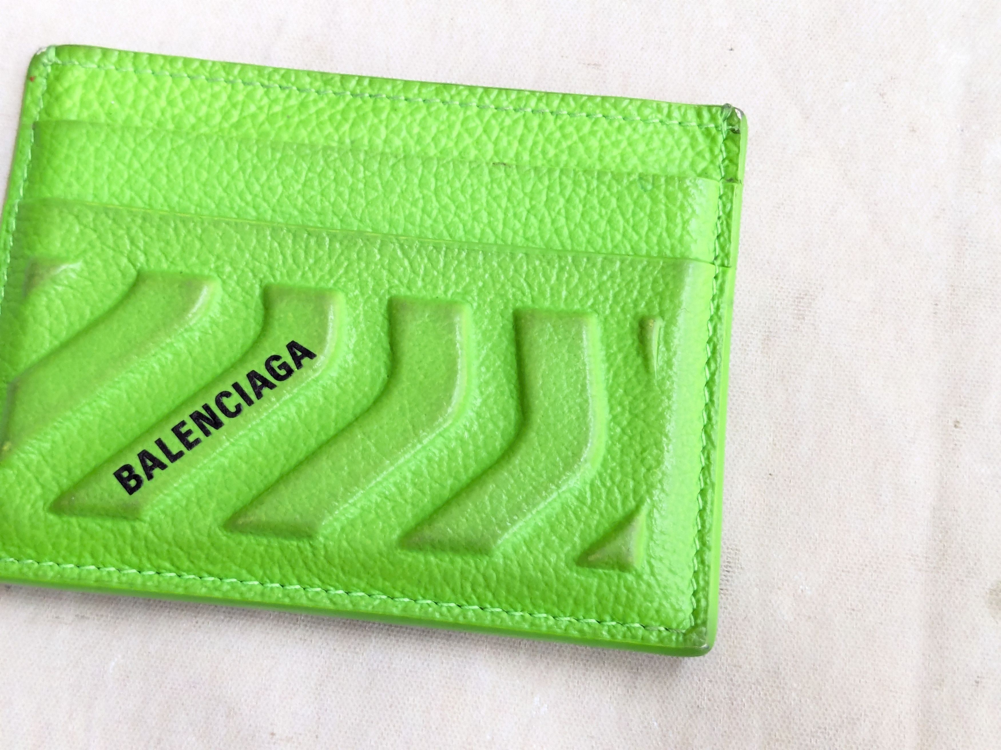 Balenciaga Balenciaga Cardholder Wallet Neon Green Black Size ONE SIZE - 5 Thumbnail