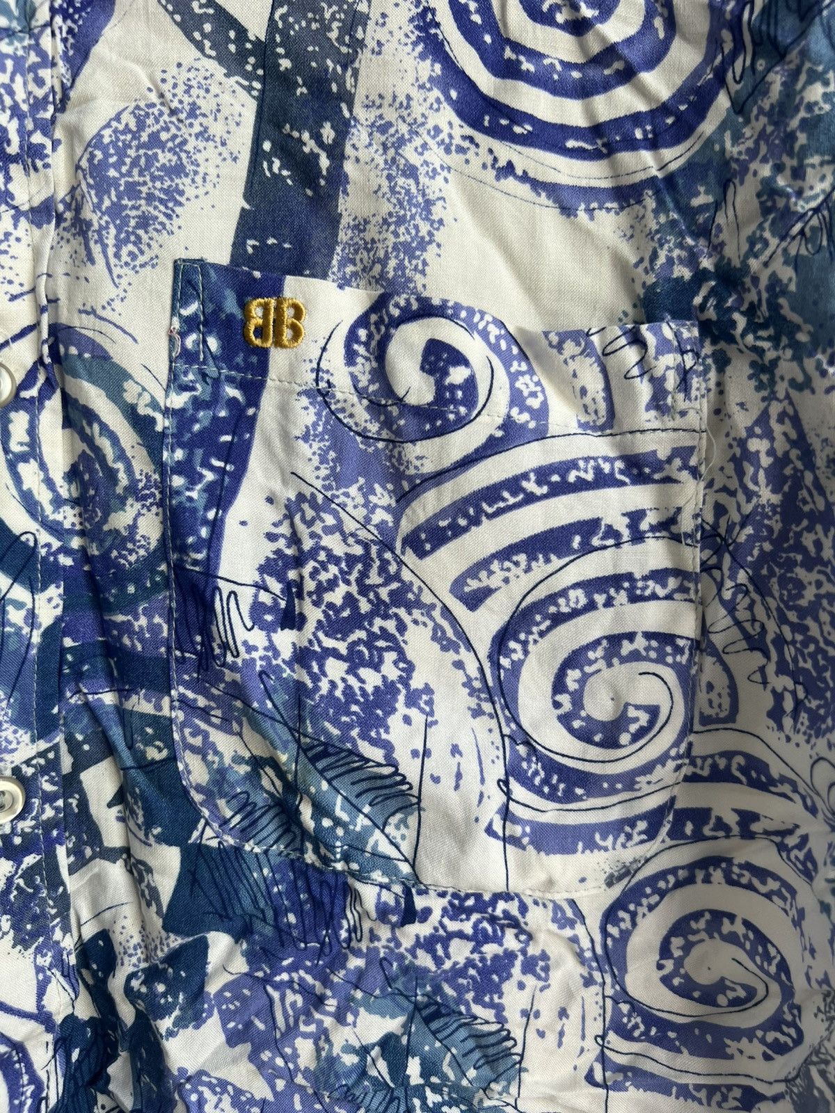 Balenciaga Vintage 1980s Balenciaga Pop Art Psychedelic Rayon Shirt Size US M / EU 48-50 / 2 - 5 Thumbnail