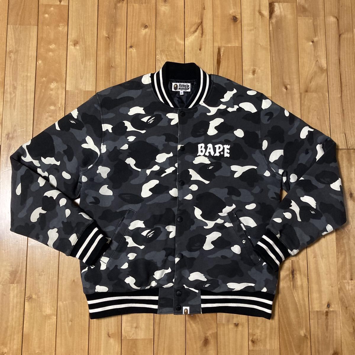 Bape ?Glow in the dark? BAPE city camo sweat varsity jacket ape 