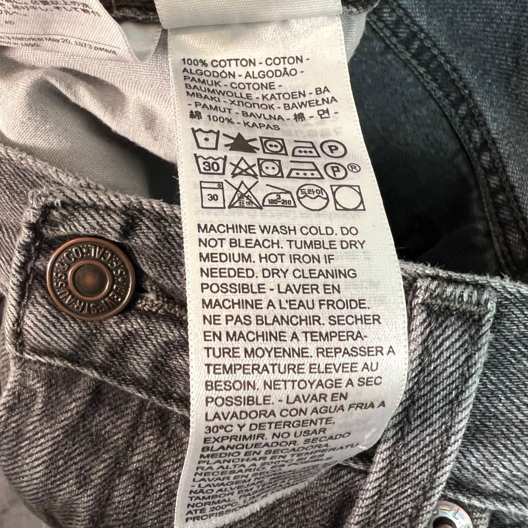 Levi's VINTAGE Levi's Jeans Womens 27 Gray Denim Straight Leg Regular Fit Size 27" / US 4 / IT 40 - 4 Thumbnail