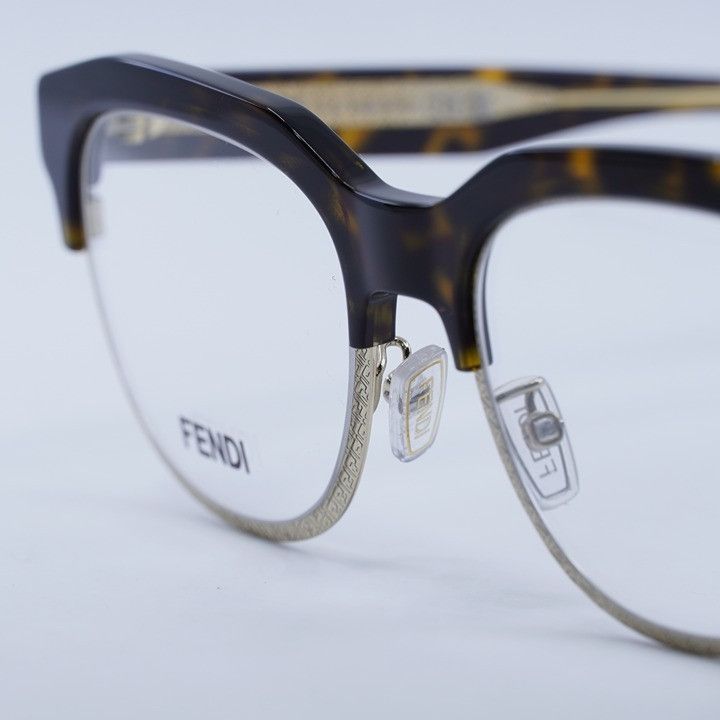 Fendi Fendi FE50068U 052 Eyeglasses Havana / Gold 52mm Browline Size ONE SIZE - 2 Thumbnail