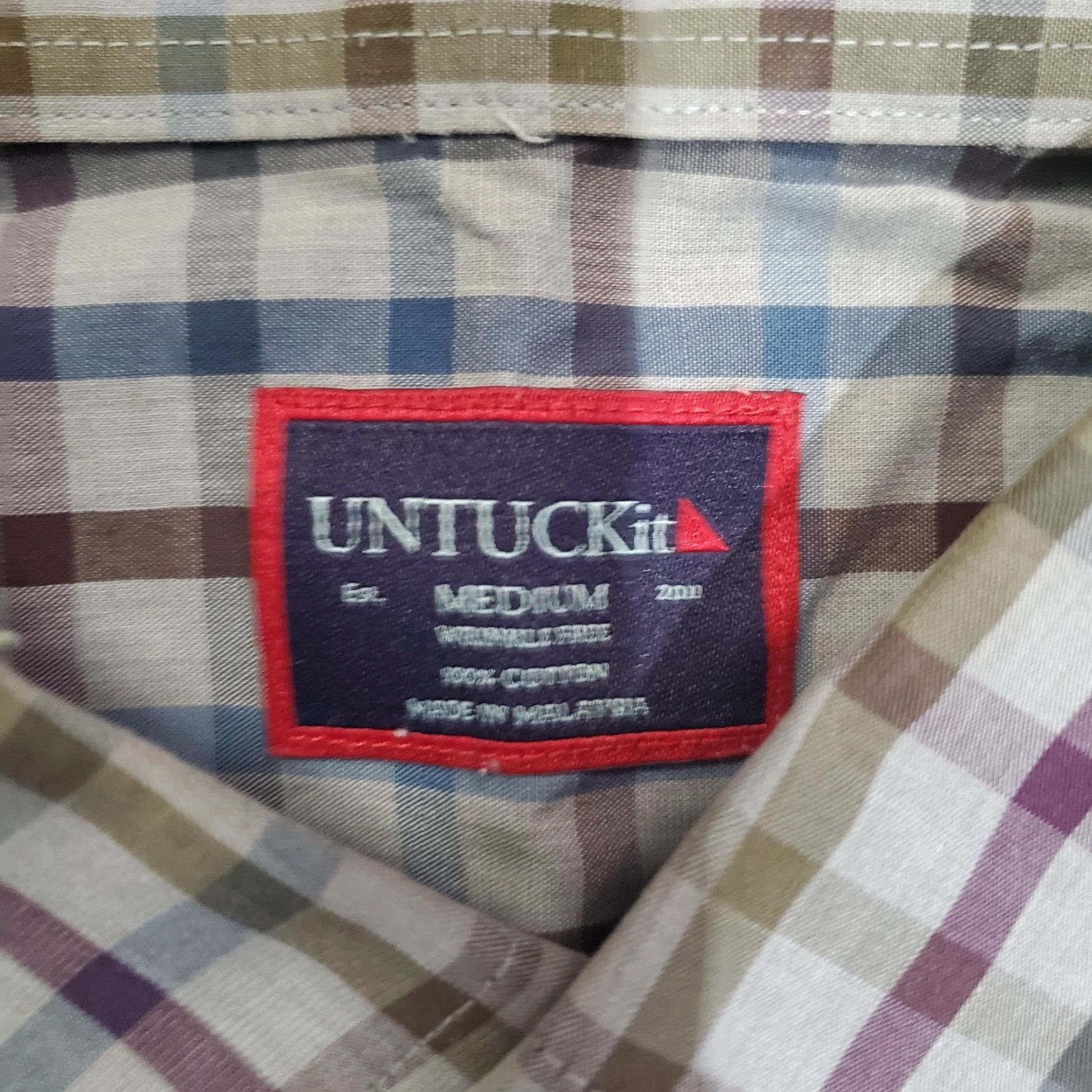 UNTUCKit UNTUCKit Shirt Mens Medium Gray Plaid Gilliard WF Button Down Long Sleeve Casual Size US M / EU 48-50 / 2 - 5 Thumbnail
