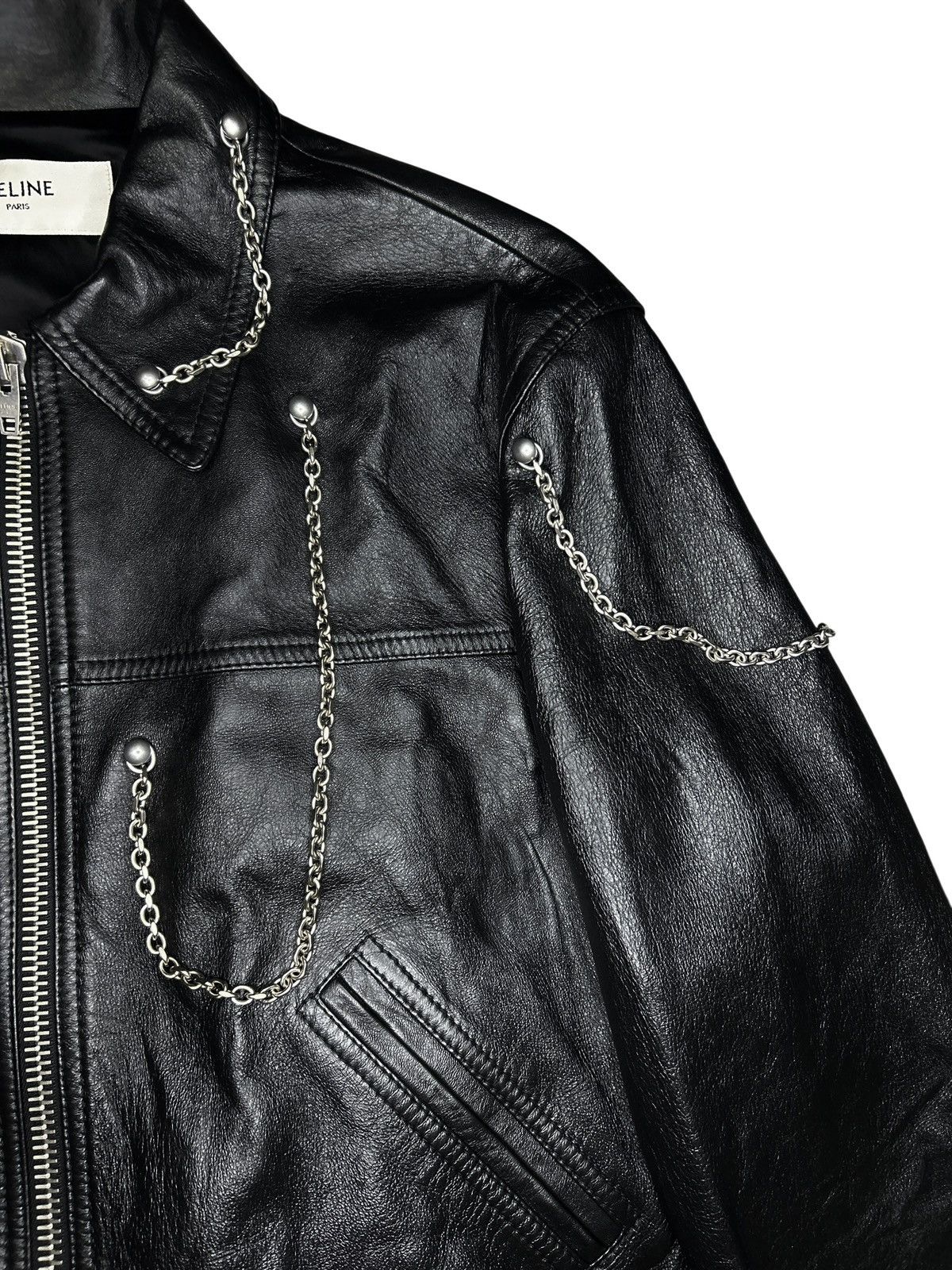 Celine F/W 21 Chained Leather Bomber Size US L / EU 52-54 / 3 - 13 Thumbnail