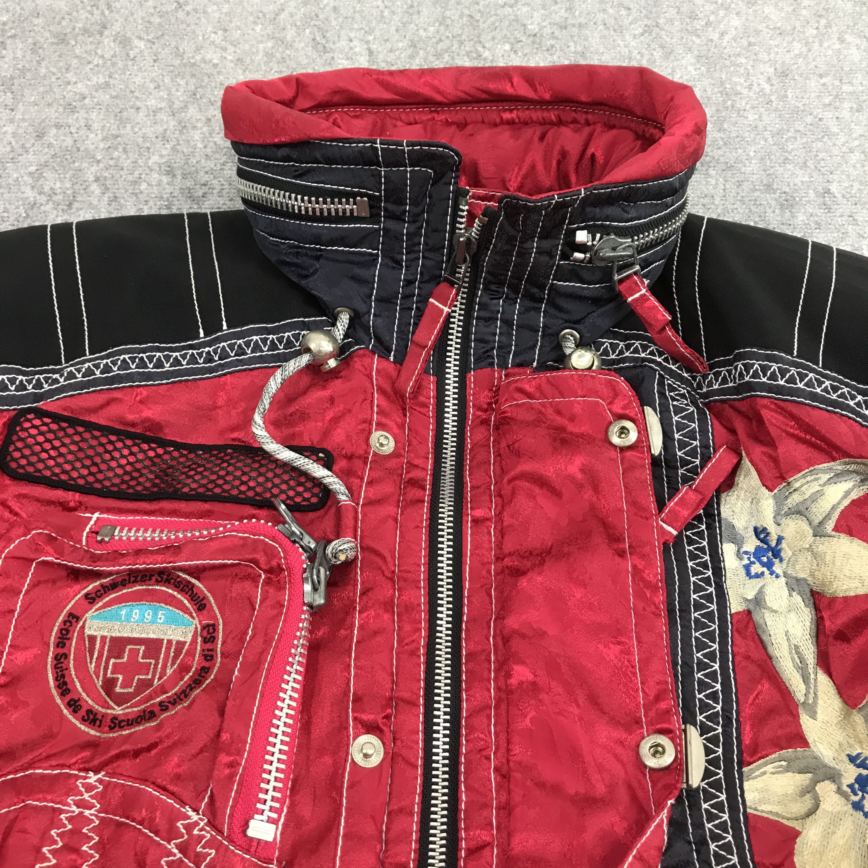 Vintage SWISS SKI SCHOOL SKI RARE DESIGN JACKET Size US L / EU 52-54 / 3 - 7 Thumbnail