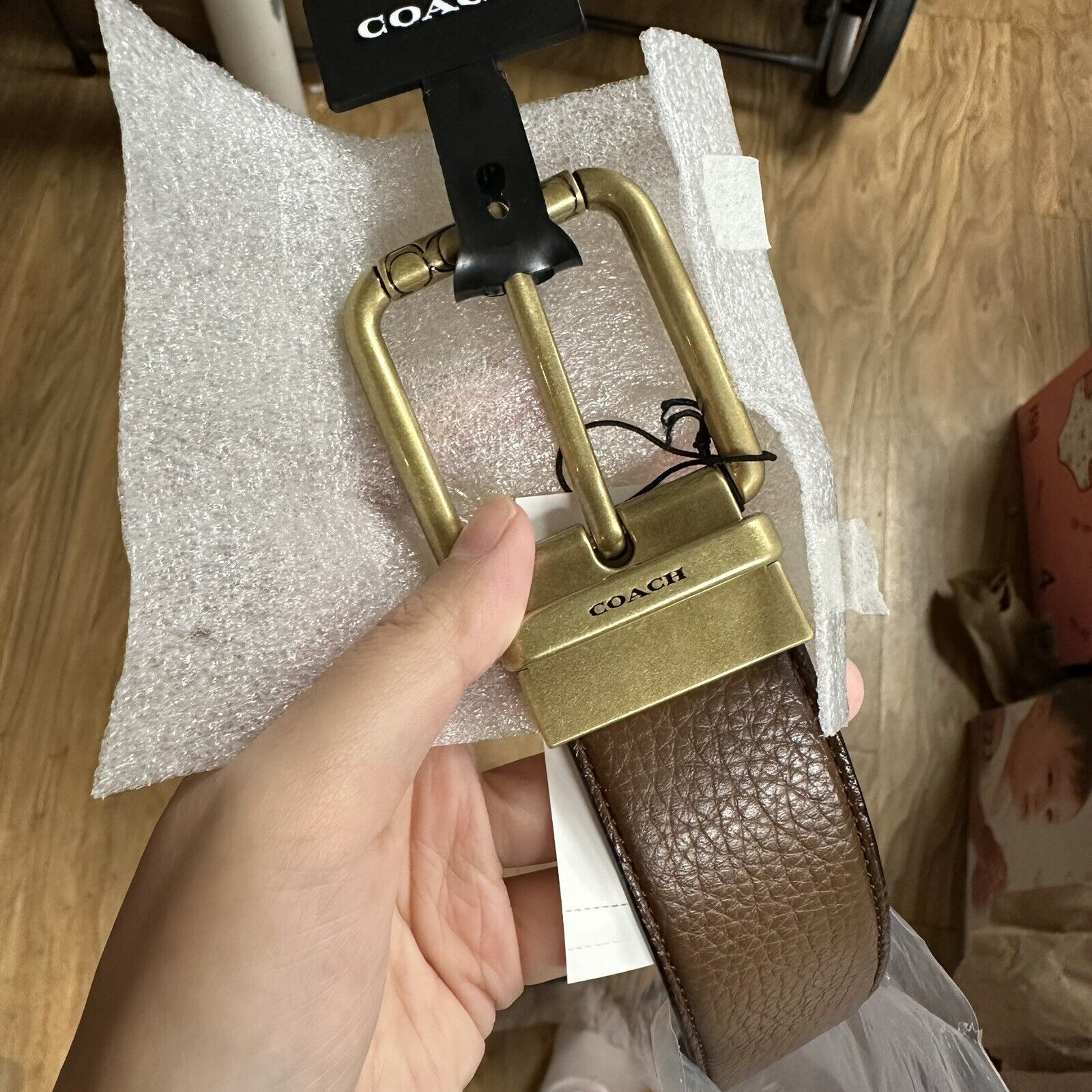 Coach New Coach Square Roller Buckle Size Reversible Belt 38 mm Size ONE SIZE - 5 Thumbnail