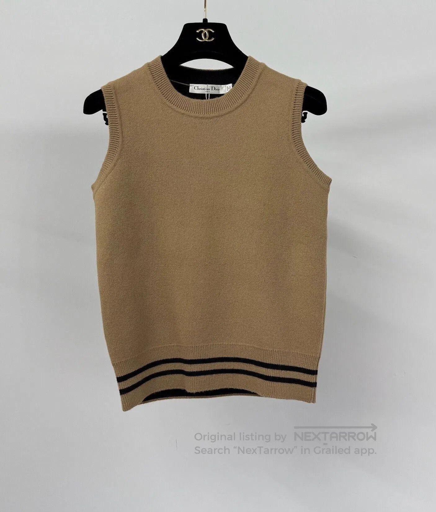 Dior dior beige knit vest with j'adore logo. Size US S / EU 44-46 / 1 - 2 Thumbnail