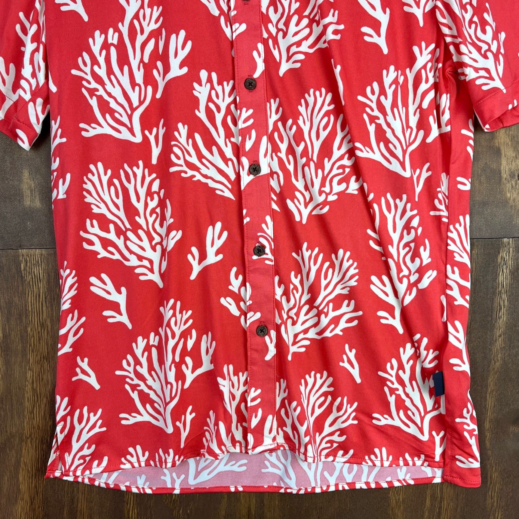 Vintage Margaritaville Mens Shirt Button-Down Small UPF +50 Short Sleeve Floral Reef Pattern Nylon Spandex Breathable Quick Dry Vented Beachwear Casual Travel Size US S / EU 44-46 / 1 - 3 Thumbnail