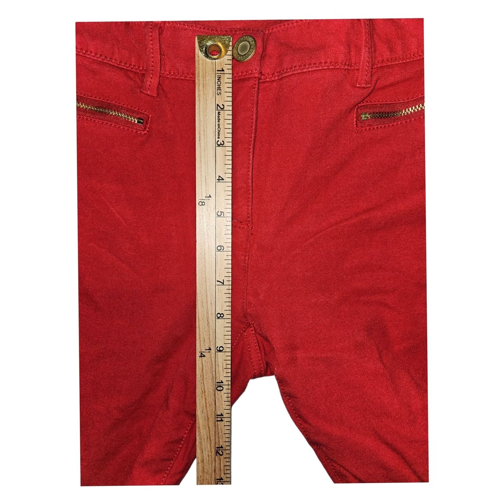 Vintage Chico'S Jeans Womens 00 Red Slimming Ankle Stretch Casual Workwear Size 24" / US 00 / IT 34 - 4 Thumbnail