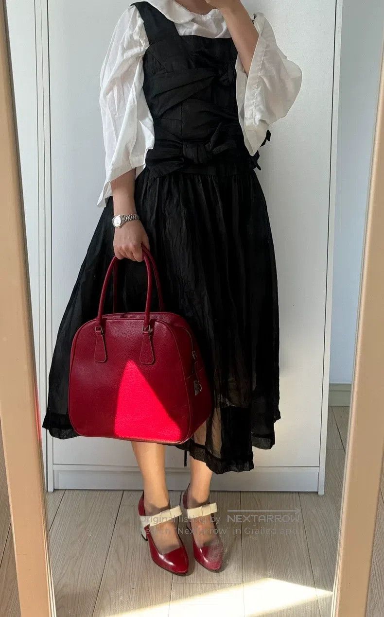 Comme des Garcons Comme Des Garcons Black Bow Tie Midi Dress Size XS / US 0-2 / IT 36-38 - 2 Thumbnail