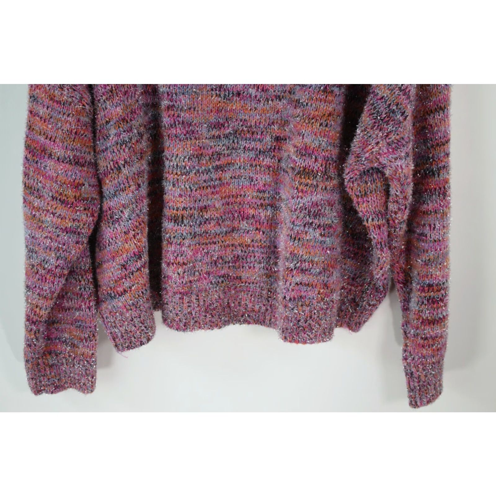Vintage WILD FABLE Womens Shimmer Pink Knit Sweater Pullover Long Sleeve Round Neck Size XXL Casual Size XXL / US 16-18 / IT 52-54 - 4 Thumbnail