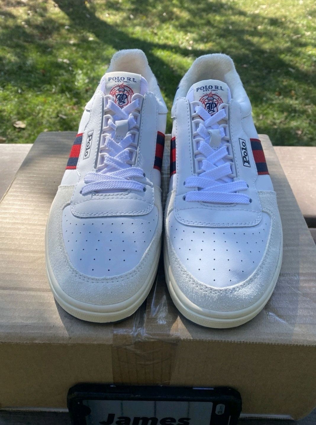 Ralph Lauren Ralph Lauren Polo Court Sneakers White Navy Red Retro 005 Size US 9 / EU 42 - 3 Thumbnail