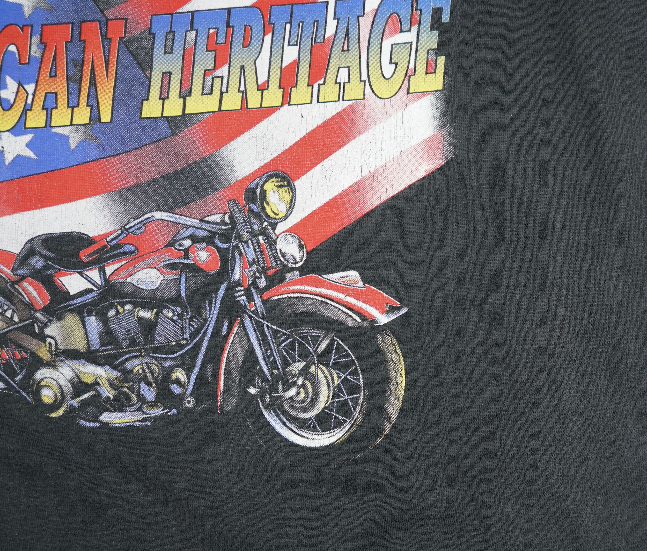 Harley Davidson × Vintage Vintage 90s American Heritage Motorcycle Eagle T-Shirt Size US L / EU 52-54 / 3 - 3 Thumbnail
