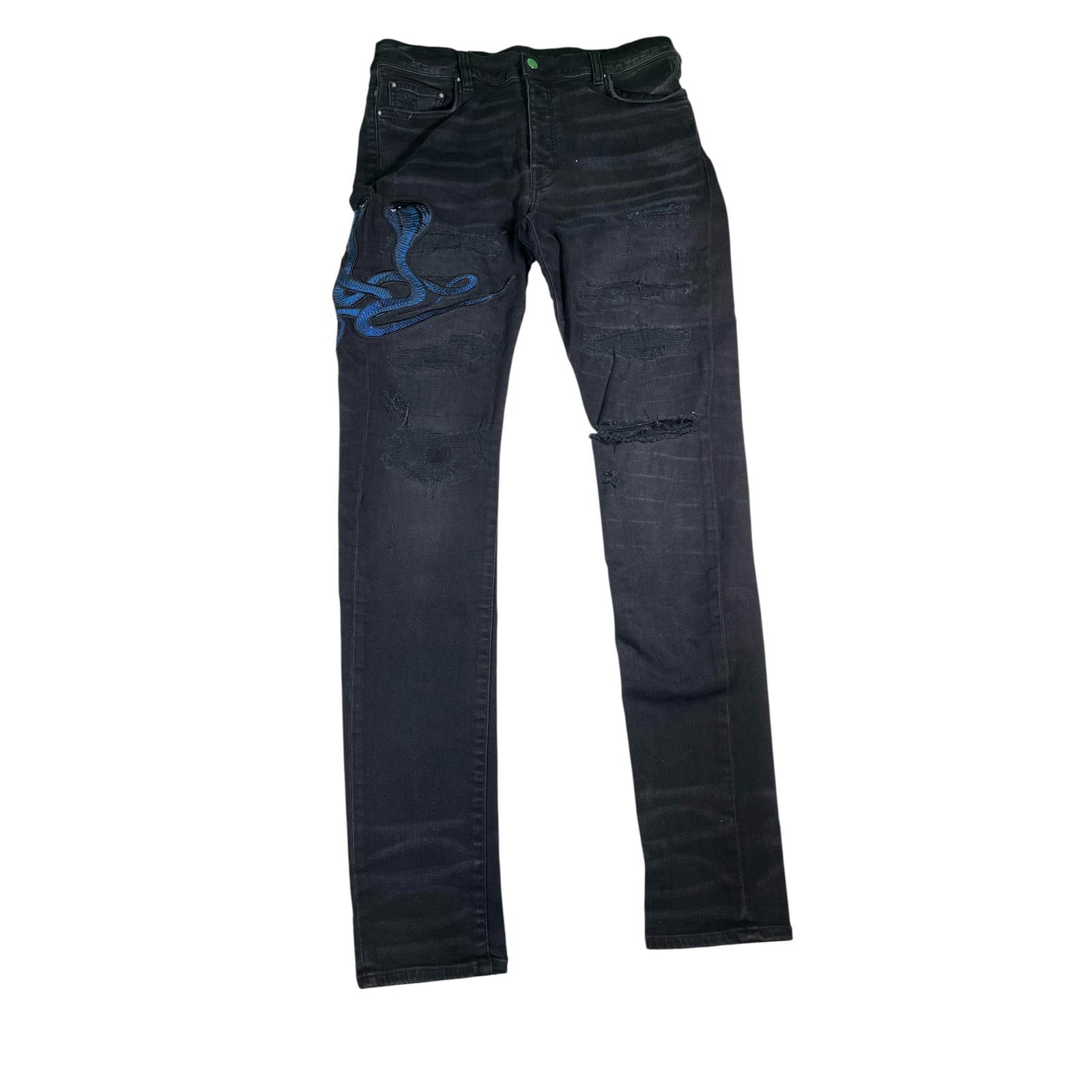 Amiri Cobra Black & Blue Jeans