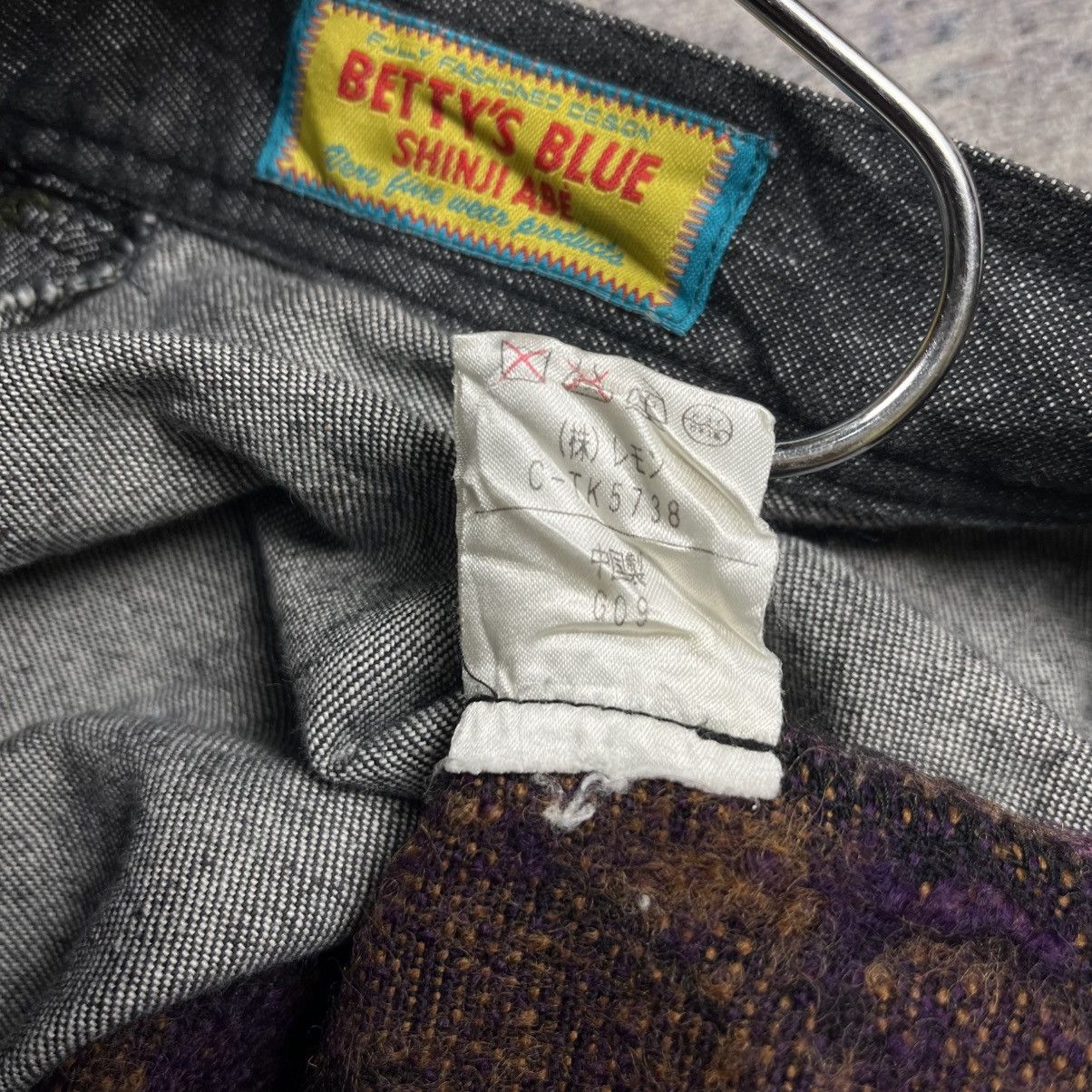 Angel Blue × If Six Was Nine × Le Grande Bleu (L.G.B.) 2000s Bettys Blue - Hybrid Wool & Denim Flower Pants Size US 29 - 10 Thumbnail