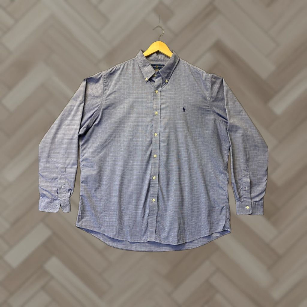 Ralph Lauren RALPH LAUREN Button-Down Shirt Mens XXL Blue Plaid Long Sleeve Classic Polo Pony Accent Size US XXL / EU 58 / 5 - 1 Thumbnail