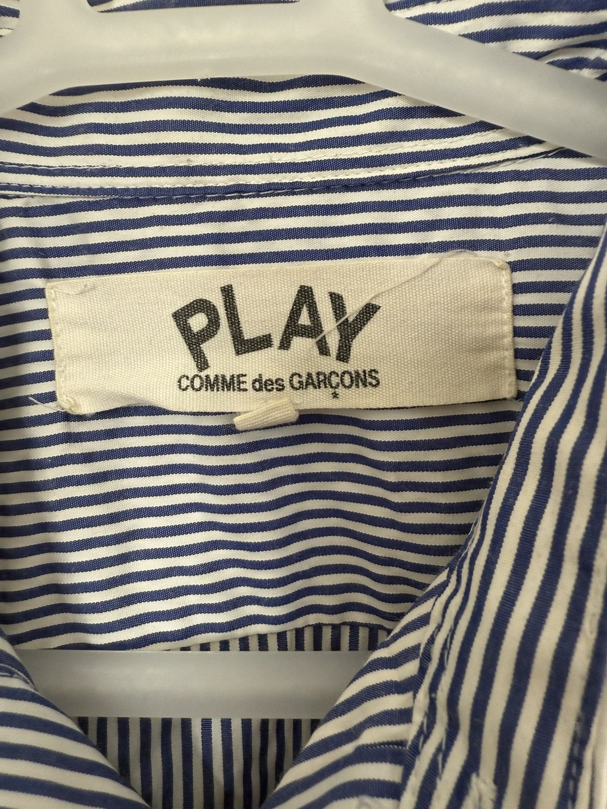 Comme des Garcons Homme Plus COMME DES GARCONS PLAY STRIPE BUTTON UP BLACK LOVE EMOJI Size US L / EU 52-54 / 3 - 5 Thumbnail