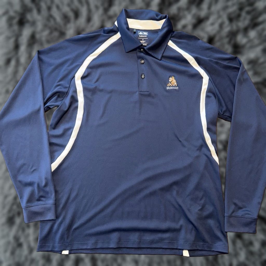Adidas adidas Golf Polo Shirt Mens Oakmont Medium Blue Squirrel Logo Long Sleeve Solid Size US M / EU 48-50 / 2 - 1 Thumbnail