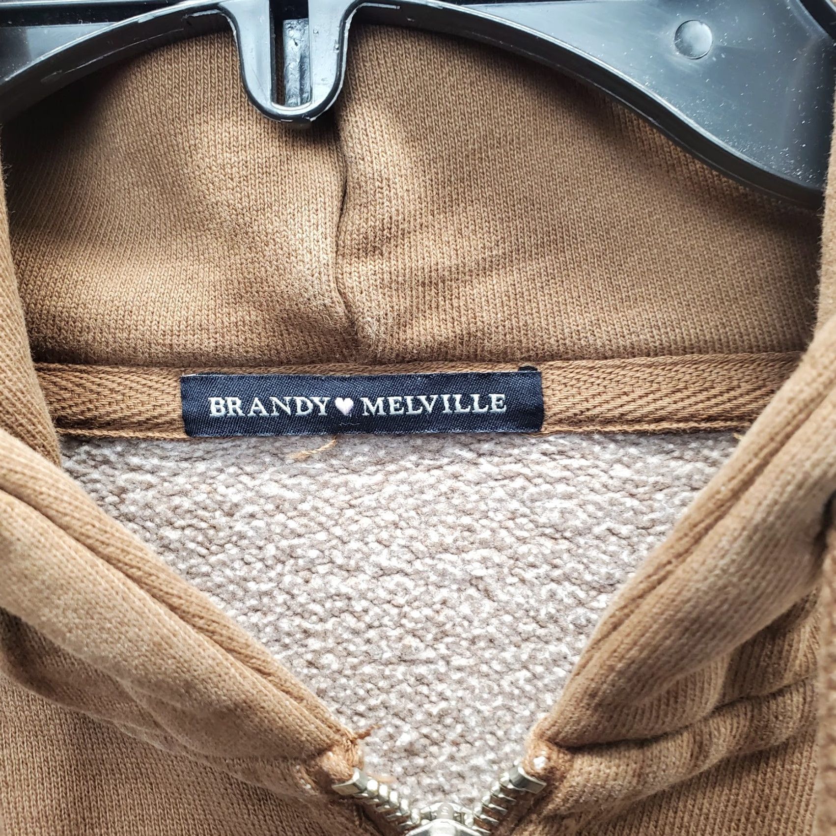 Brandy Melville Brandy Melville Hoodie Womens XL Brown Fleece Lined Relaxed Pouch Pocket Full Zip Hoodie Womens XL Brown Brandy Melville Size XL / US 12-14 / IT 48-50 - 5 Thumbnail