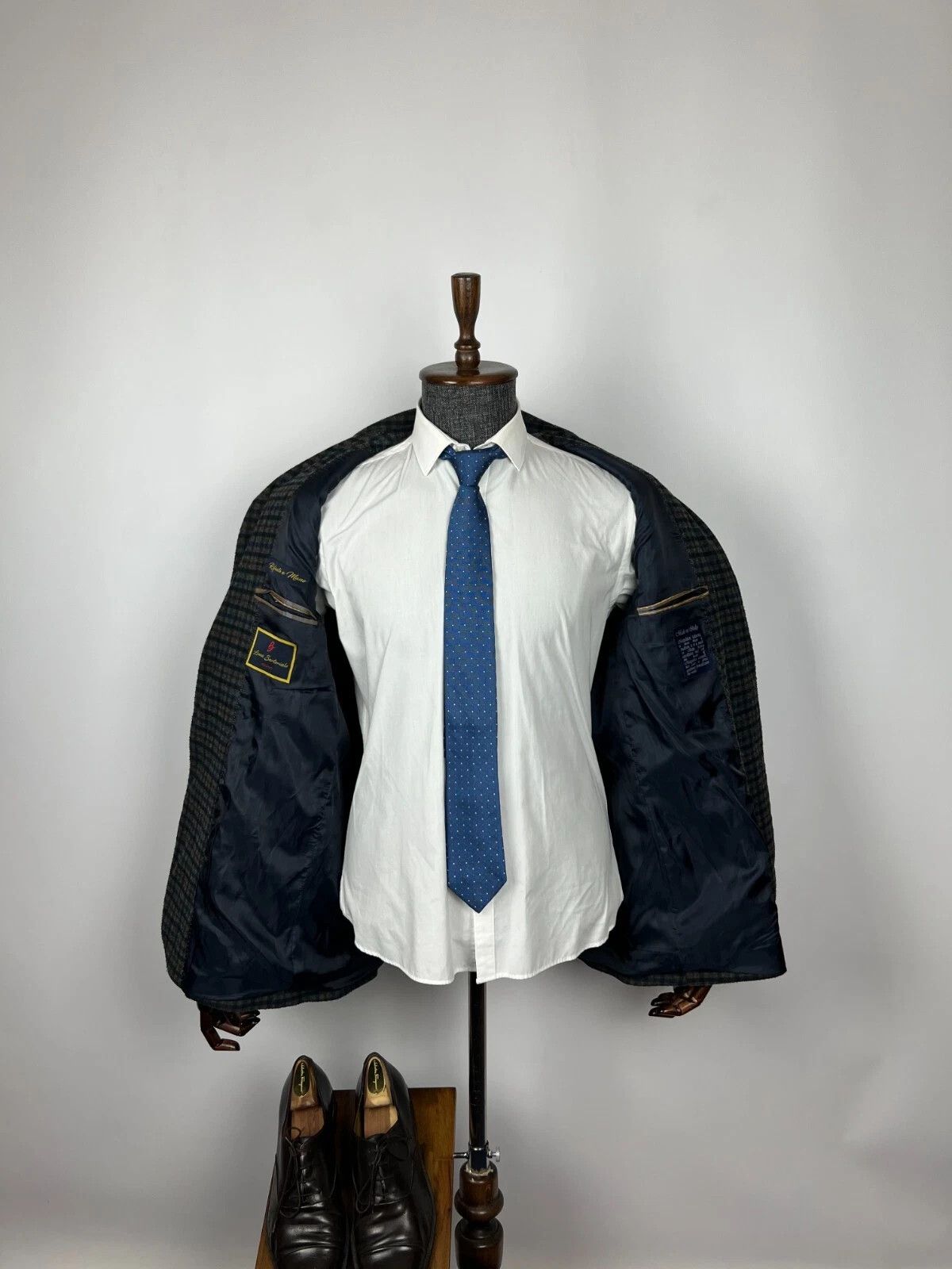 Other Linea Sartoriale Milano Plaid Multicolor Half Lined Blazer Size 46R - 11 Thumbnail