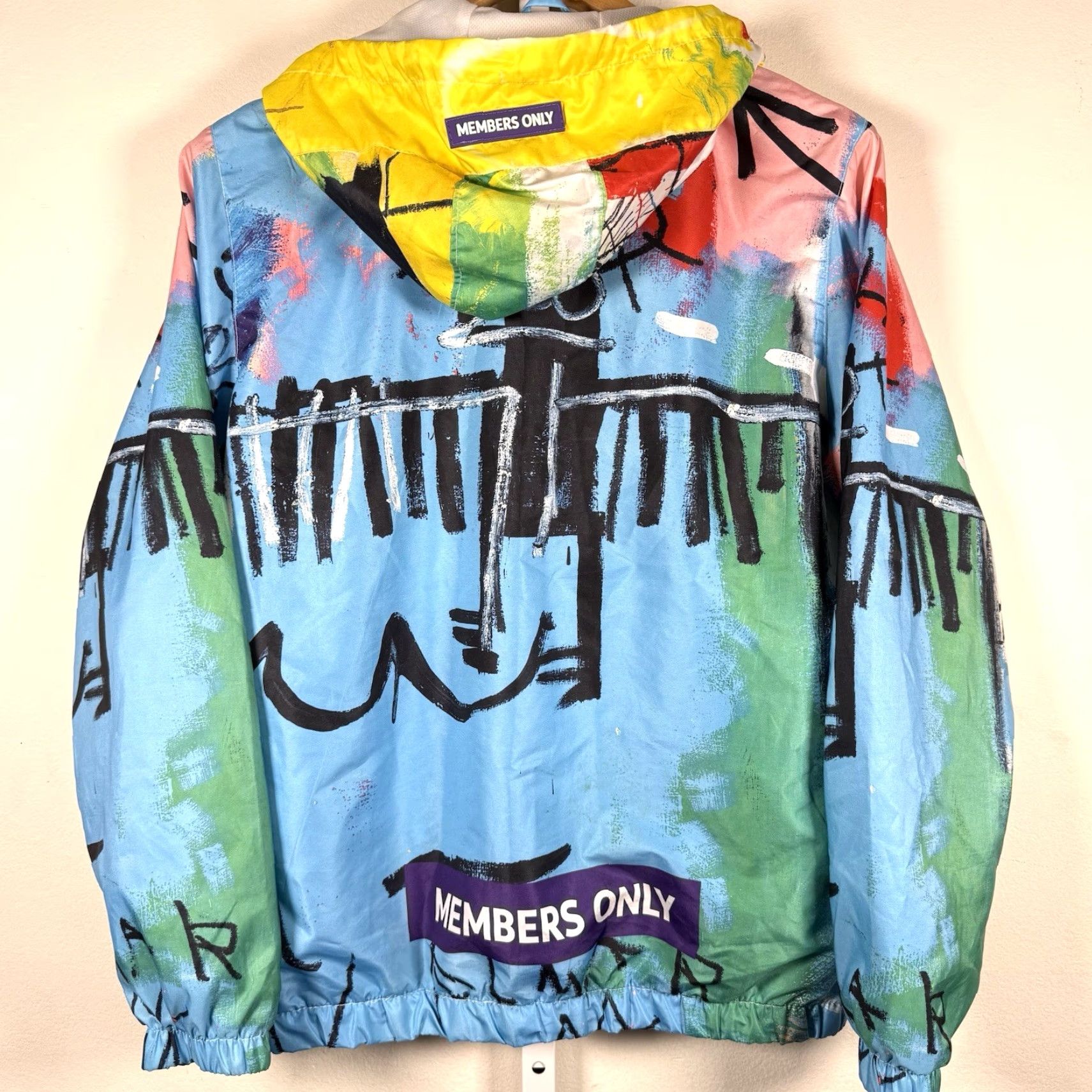Members Only VINTAGE Jean Michel Basquiat Members Only Windbreaker Hooded Jacket Men’s Size Medium Size US 31 - 2 Thumbnail