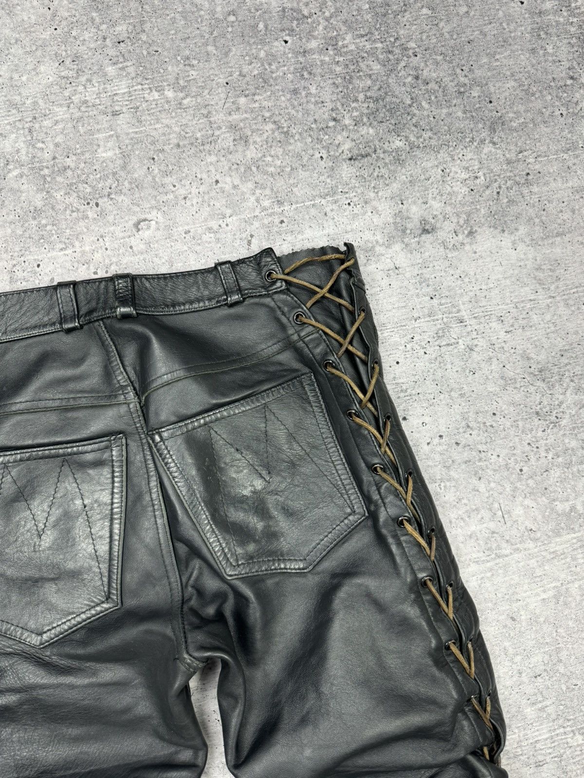 Genuine Leather × Vintage Vintage 90’s Y2K Style Casual Cowboy Genuine Leather Pants Size US 31 - 23 Thumbnail