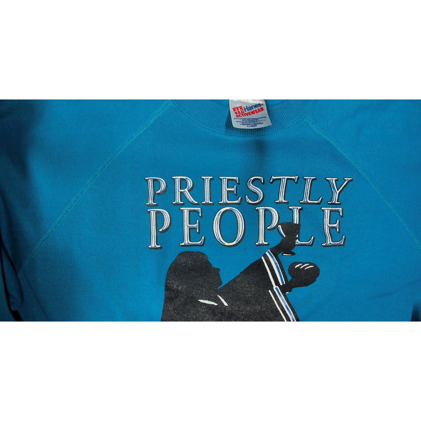 Hanes Hanes Vintage 90s Priestly People 50/50 Raglan Sweatshirt Size XL / US 12-14 / IT 48-50 - 12 Thumbnail